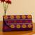 Purple faux leather rectangular clutch