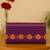 Purple faux leather rectangular clutch