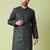 Ethnic motifs printed band collar pure cotton straight kurta