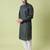 Ethnic motifs printed band collar pure cotton straight kurta