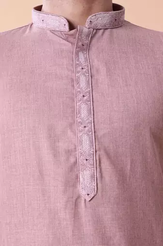 Mandarin collar straight cotton kurta