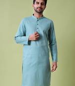 Mandarin collar straight cotton kurta