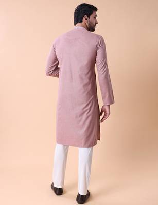 Mandarin collar straight cotton kurta 3