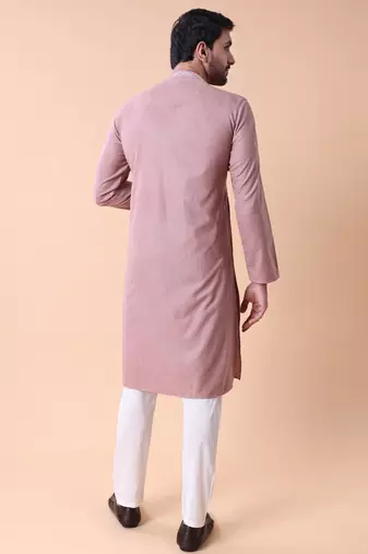 Mandarin collar straight cotton kurta