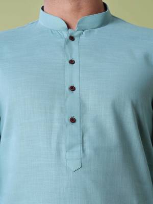 Mandarin collar straight cotton kurta 2