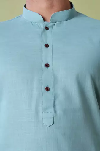 Mandarin collar straight cotton kurta