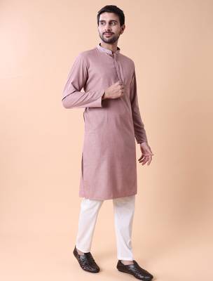 Mandarin collar straight cotton kurta 4