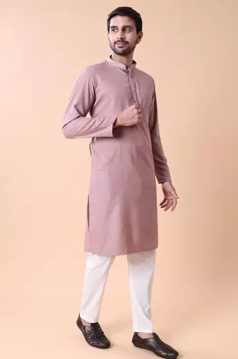 Mandarin collar straight cotton kurta