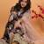Glamour Heavy Fox Georgette Black Gown With Digital Print work With Embroidered Sequins work