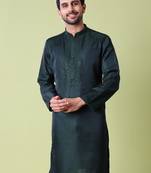 Mandarin collar sequin embroidered thread work kurta
