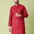 Ethnic motifs printed band collar pure cotton straight kurta