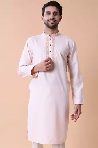 Mandarin collar embroidered thread work kurta