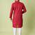 Ethnic motifs printed band collar pure cotton straight kurta