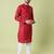 Ethnic motifs printed band collar pure cotton straight kurta