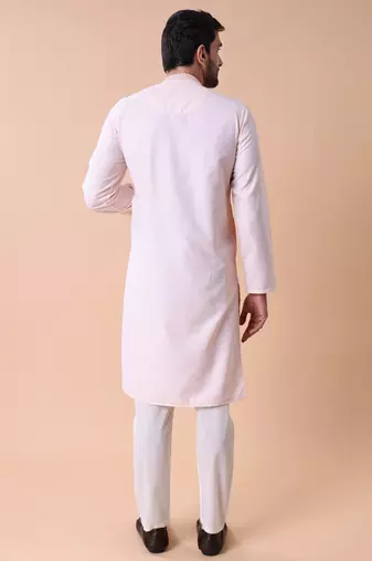Mandarin collar embroidered thread work kurta