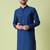 Mandarin collar straight cotton silk kurta