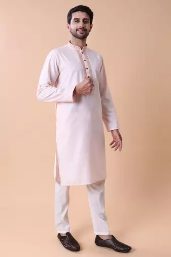 Mandarin collar embroidered thread work kurta