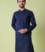 Mandarin collar straight cotton kurta
