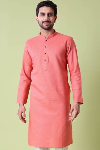 Mandarin collar straight cotton kurta