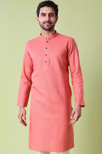 Mandarin collar straight cotton kurta