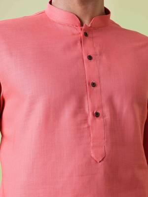 Mandarin collar straight cotton kurta 2