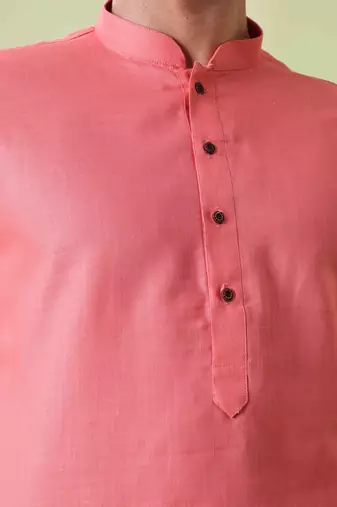Mandarin collar straight cotton kurta