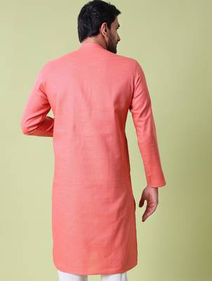 Mandarin collar straight cotton kurta 3
