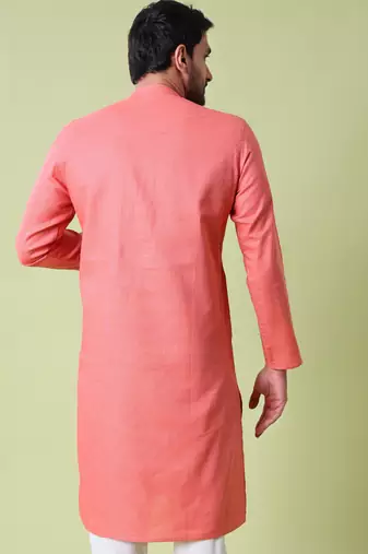 Mandarin collar straight cotton kurta