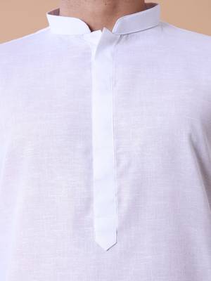 Men white solid kurta 2