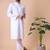 Men white solid kurta