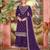 Navy blue silk wedding semi stitched palazzo set