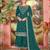 Teal silk wedding semi stitched palazzo set