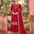 Red silk wedding semi stitched palazzo set