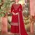 Red silk wedding semi stitched palazzo set