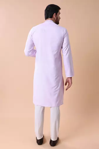 Mandarin collar embroidered thread work kurta