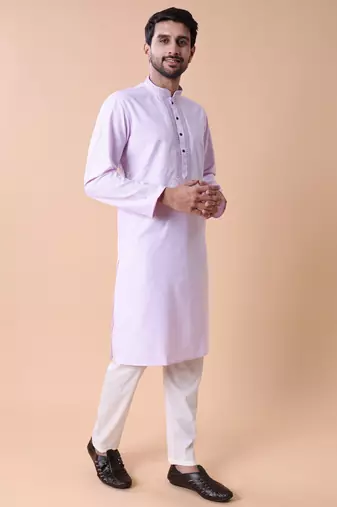 Mandarin collar embroidered thread work kurta