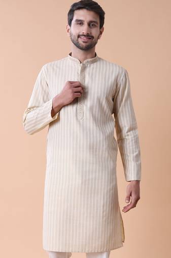 Men's striped pure cotton kurta