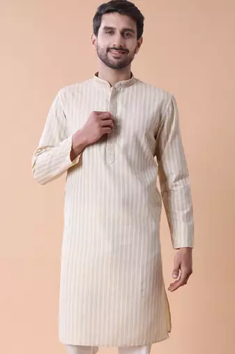Men's striped pure cotton kurta