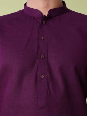 Mandarin collar straight cotton kurta 2