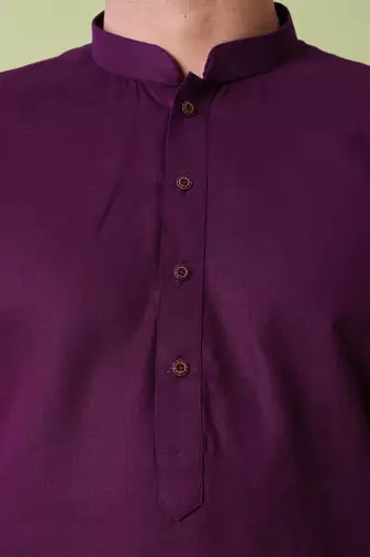 Mandarin collar straight cotton kurta