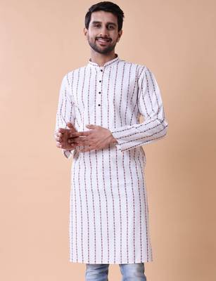 Men's striped pure cotton kurta 1