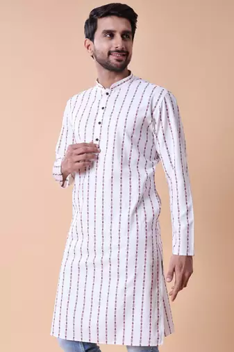 Men's striped pure cotton kurta
