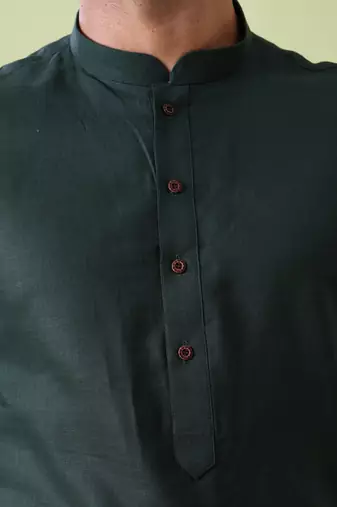 Mandarin collar straight cotton kurta