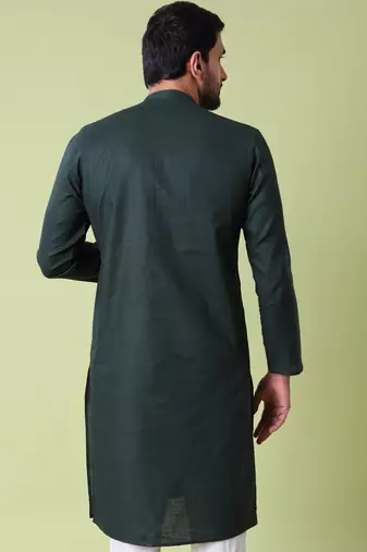 Mandarin collar straight cotton kurta