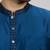 Teal blue woven cotton silk kurta set