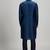 Dark blue woven silk kurta set