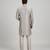 Light grey woven cotton kurta set