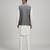 Grey woven linen nehru jacket
