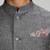 Grey woven linen nehru jacket
