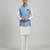 Blue woven silk nehru jacket